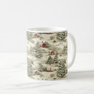 Mug Vintage Rustique Noël Pays Paysage hiver