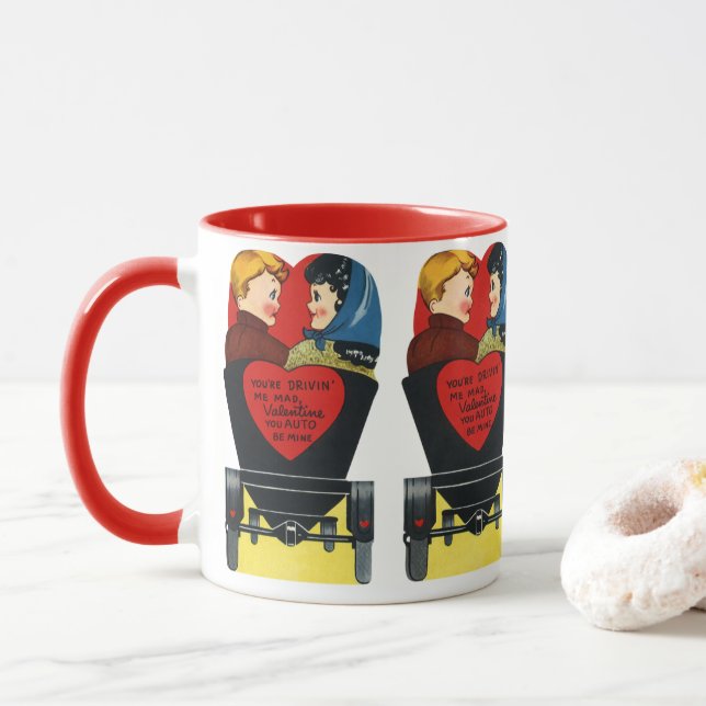 Mug Vintage Saint Valentin, Amour et Romance (Avec donut)