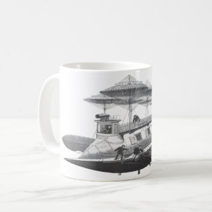 Mug Vintage Science Fiction Steampunk Airship Eclipse