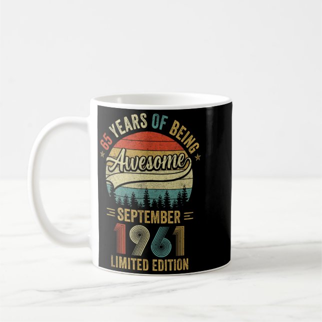 Mug Vintage septembre 1961 65 Ans 65e Anniversaire (Gauche)
