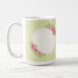 Mug Vintage Shabby Chic Floral Frame with Roses