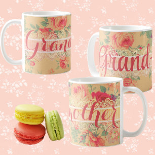 Mug Vintage Shabby Chic Grand-mère personnalisée