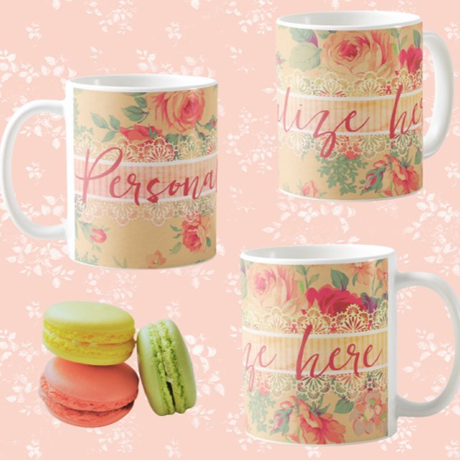 Mug Vintage Shabby Chic Personnalisé (Personalize for a special someone...)