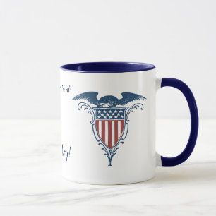 Mug Vintage Shield Red White Blue American Eagle