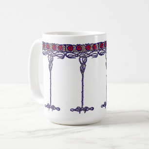 Mug Vintage style Art Nouveau Rose Bush Frieze