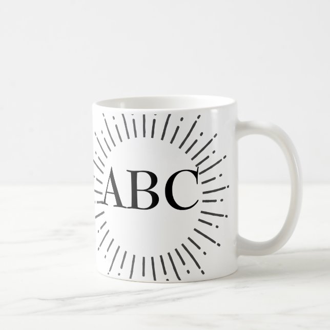Mug Vintage Style Sun Burning Avec Monogramme Personna (Droite)