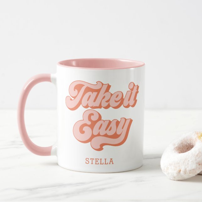 Mug Vintage Take It Easy Retro (Avec donut)