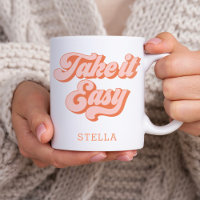 Vintage Take It Facile style rétro Nom personnalis