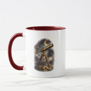 Mug Vintage Télescope Stargazing Double Face