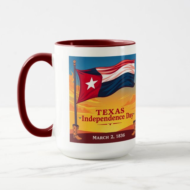 Mug Vintage Texas Flag 1836 Patriotic Gift (Gauche)