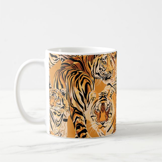Mug Vintage Tiger Safari Motif de la faune (Gauche)