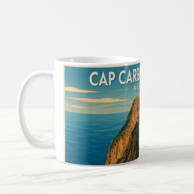Mug vintage travel poster Cap Carbon (Gauche)