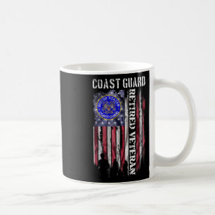 Mug Vintage Usa American Flag Coast Guard Proud retire