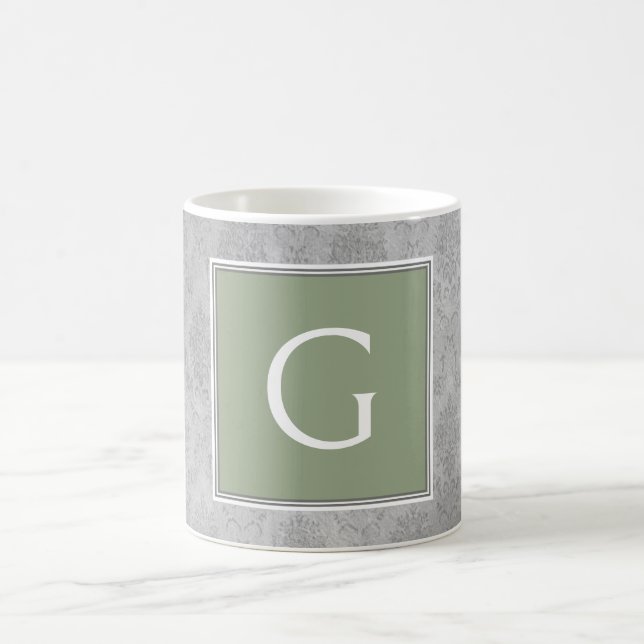 Mug Vintage vert Damask Monogram (Centre)