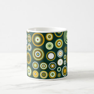Mug Vintage Vert et blanc Cinquante ans Art Abstrait