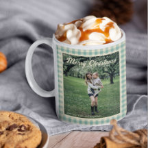 Vintage Vert Plaid En vichy Russe Photo Noël