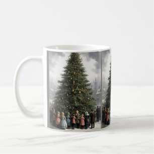 Mug Vintage village collecte des arbres de Noël