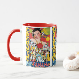 Mug Vintage voyage 1937 Panama Carnival Party Femme