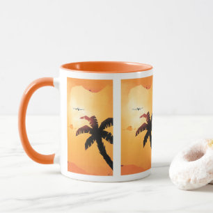 Mug Vintage voyage, avion au-dessus des îles Hawaii