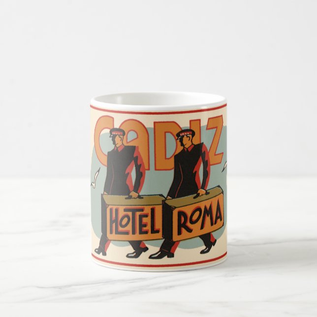Mug Vintage voyage Bellhops Hotel Roma, Cadiz, Espagne (Centre)