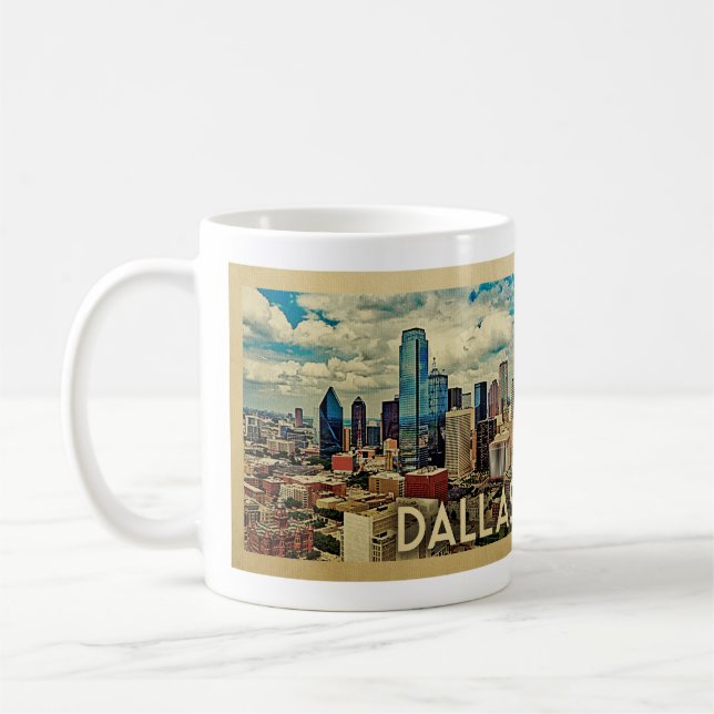 Mug Vintage voyage de Dallas Texas (Gauche)