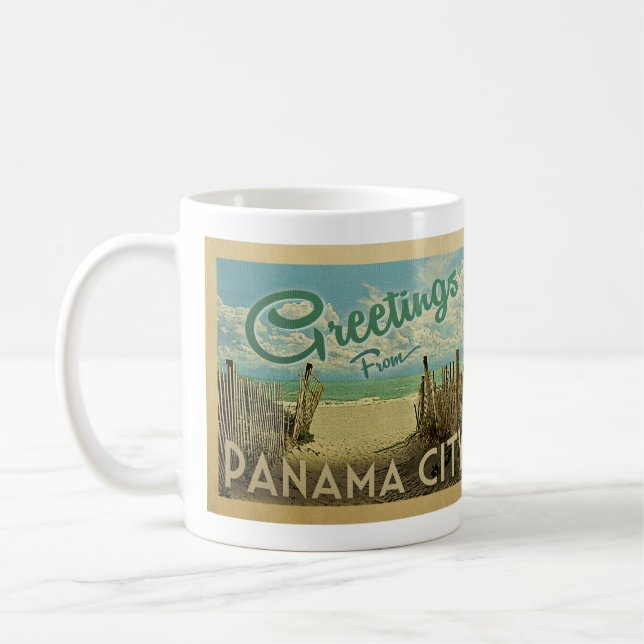 Mug Vintage voyage de plage de Panama City (Gauche)