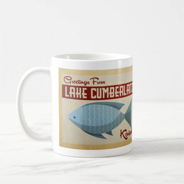 Mug Vintage voyage de poissons du lac Cumberland (Gauche)