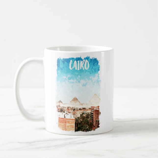 Mug Vintage voyage des pyramides du Caire Égypte (Gauche)