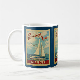Mug Vintage voyage la Caroline du Nord de voilier de