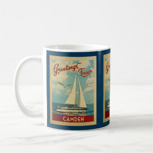 Mug Vintage voyage Maine de voilier de Camden