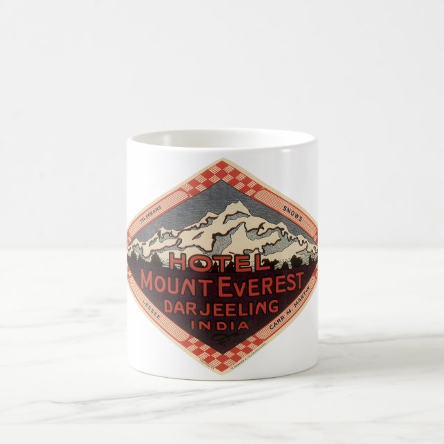 Mug Vintage voyage, Mont Everest, Darjeeling Inde (Centre)