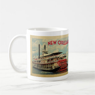 Mug Vintage voyage nautique de la rivière Louisiana
