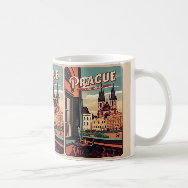 Mug vintage voyage prague czech république cadeaux bal (Droite)