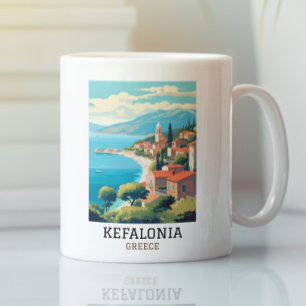 Mug Vintage voyage rétro de Kefalonia Grèce