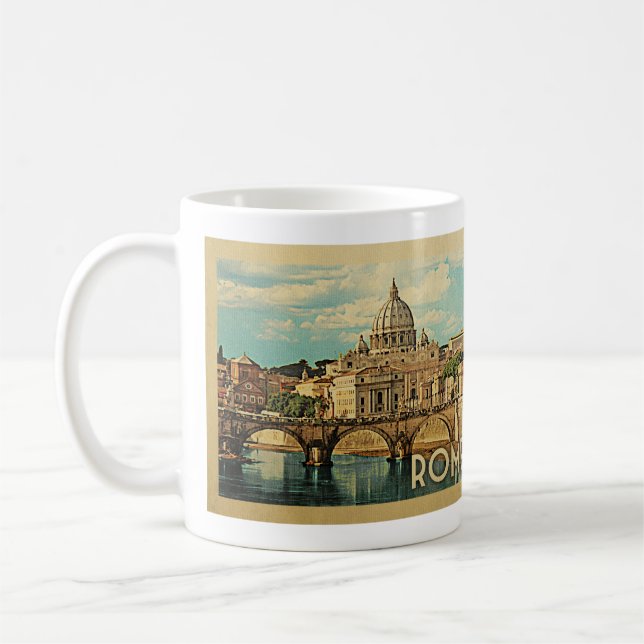 Mug Vintage voyage Rome Italie (Gauche)