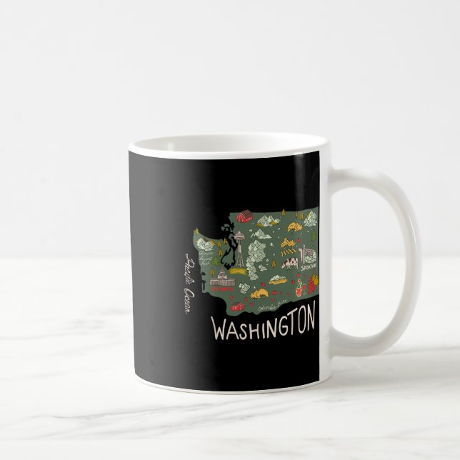 Mug Vintage Washington État Evergreen Seattle Pacifiqu (Droite)