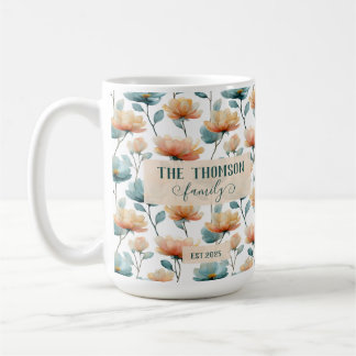 Mug Vintage Watercolor Floral Family Heritage