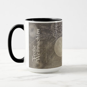 Mug Vintage-Weihnachtsmotiv mit Keksen und Kaffee