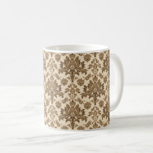 Mug Vintage William Morris Floral Vénitien Brun Blanc