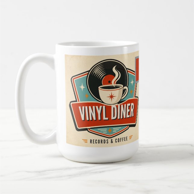 Mug Vinyl Diner Records & Coffee – Musique Rétro (Gauche)