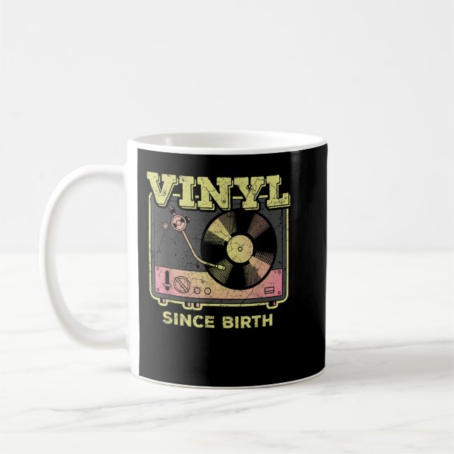 Mug Vinyl Tourne-disque Music Retro LP Record Player D (Gauche)