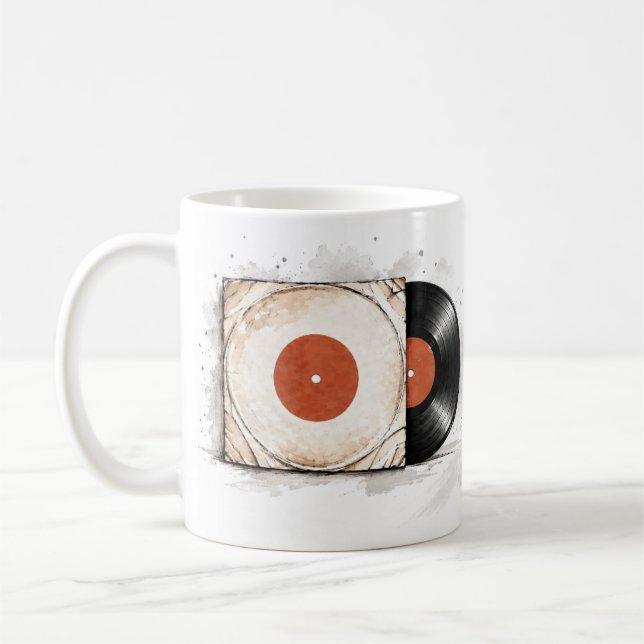 mug vinyle  , café, thé, cadeau (Gauche)