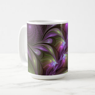 Mug Violet Abstrait violet violet kaki fractal