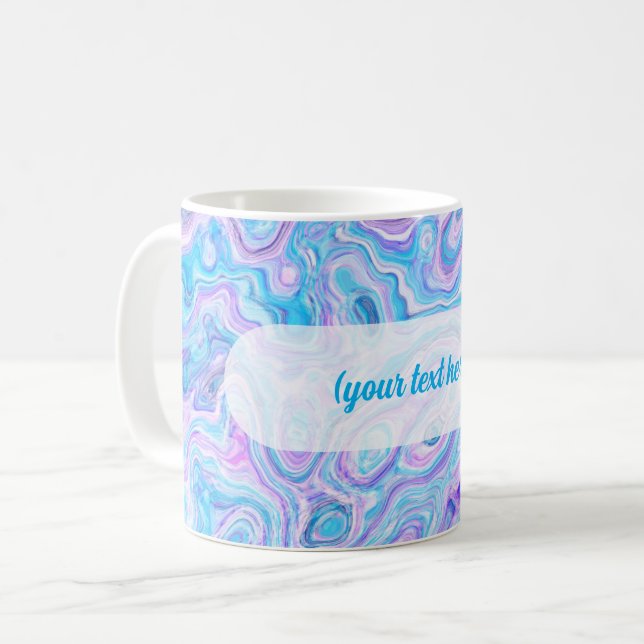 Mug Violet Blue Marble Texture Abstract Liquid Paint (Devant gauche)