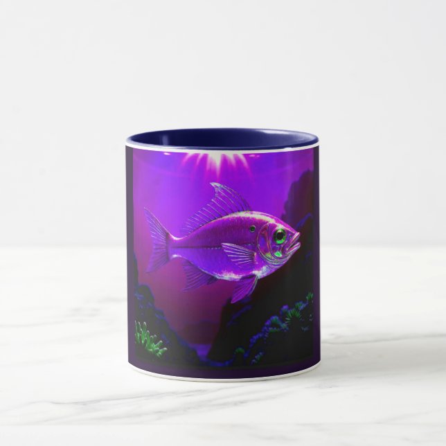 Mug Violet Glow Fish (Centre)