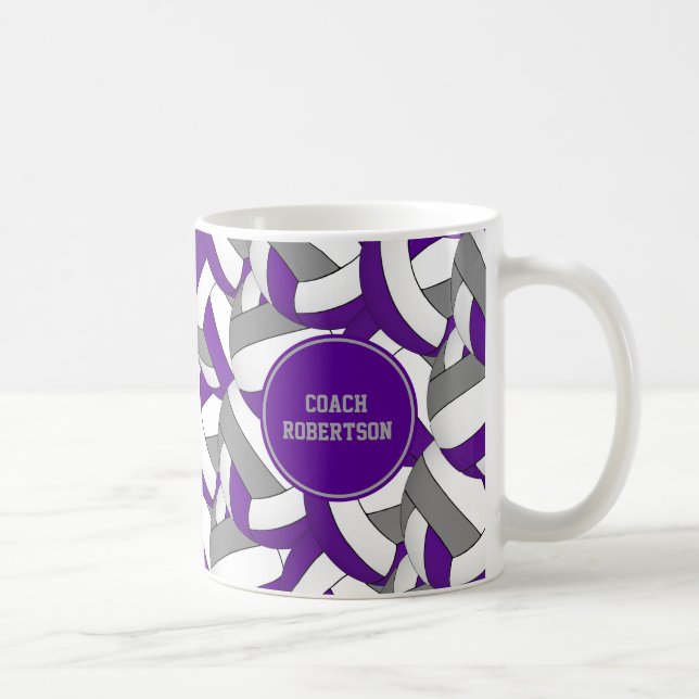Mug violet gris couleurs de l'école volleyball entraîn (Droite)