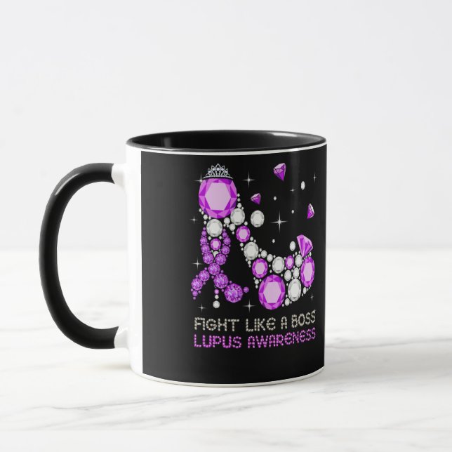 Mug Violet Guerrier Combattre Lupus Comme Un Patron (Gauche)