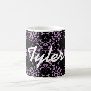 Mug Violet pastel avec motif kaléidoscope noir #3
