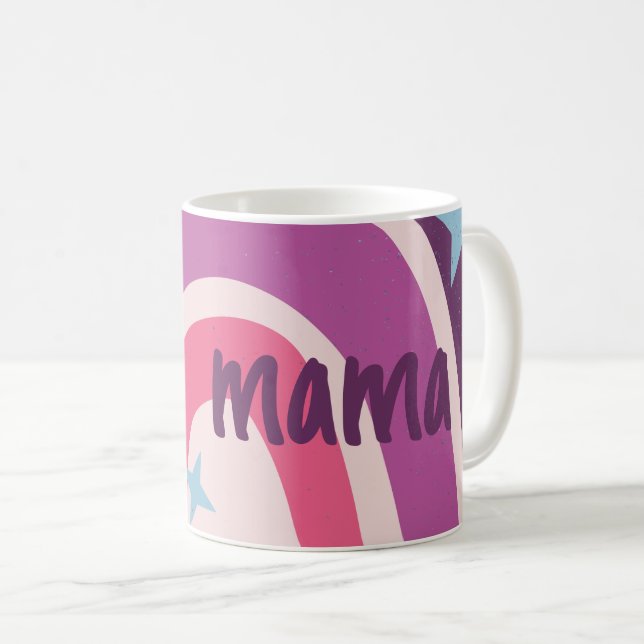 Mug Violet rose Bohême Arc-en-ciel Personnalisé maman (Devant droit)