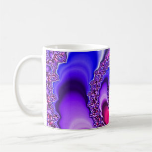 Mug Violet rose et Fractale spirale bleue